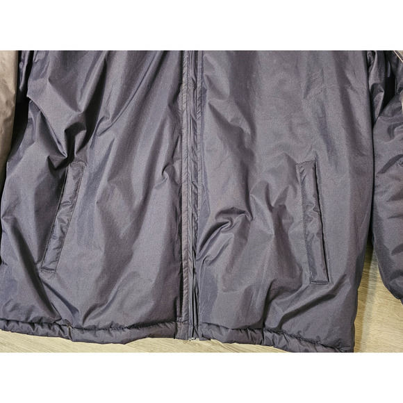 Mens Kenpo Jacket XL Full Zip Hooded Insulated Outdoors Navy Gray Jacket - Picture 2 of 6